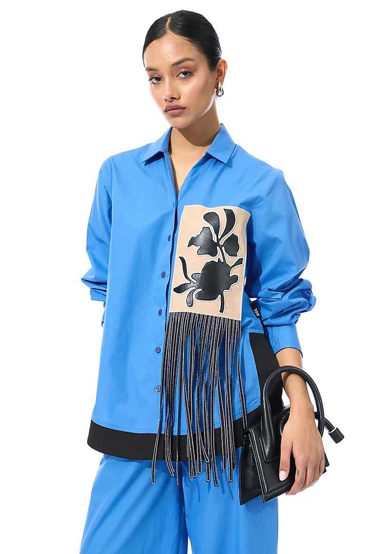 Blue Cotton Co-Ord Set by Kanika Goyal at Pernia's Pop Up Shop