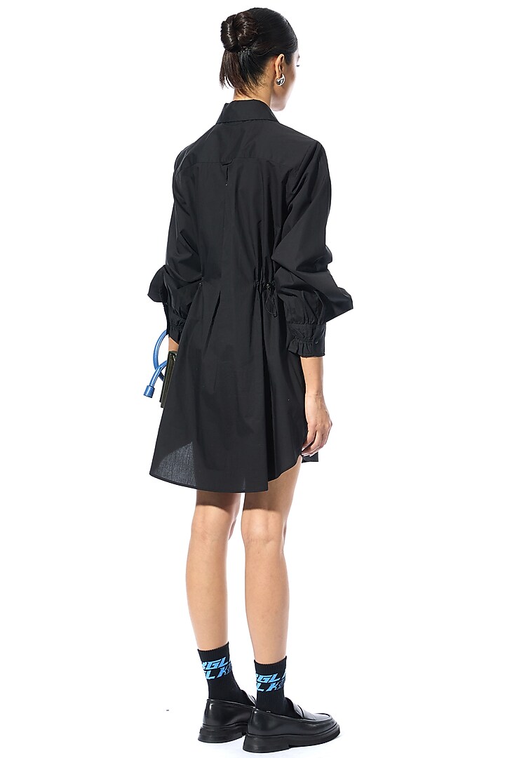 Black Cotton Embellished Vacation Dress by Kanika Goyal at Pernia's Pop Up Shop