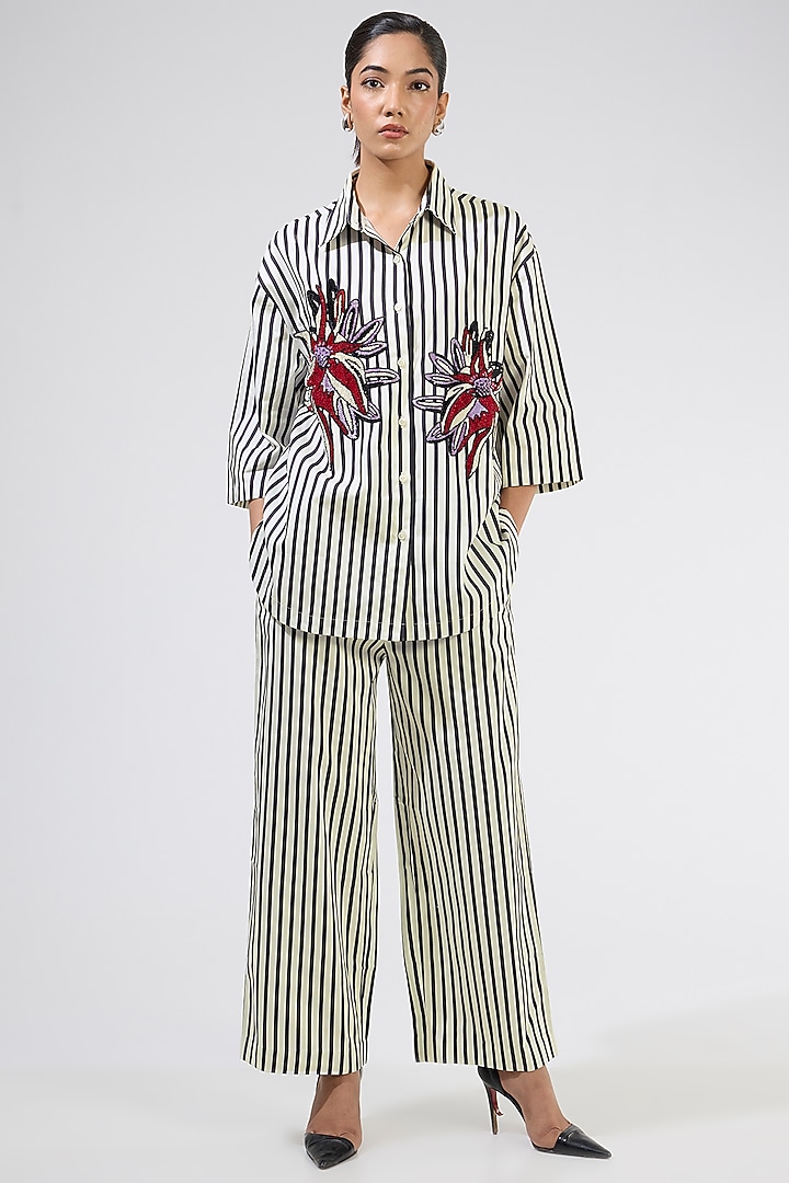 Multi-Colored Cotton Embellished Co-Ord Set by Kanika Goyal at Pernia's Pop Up Shop