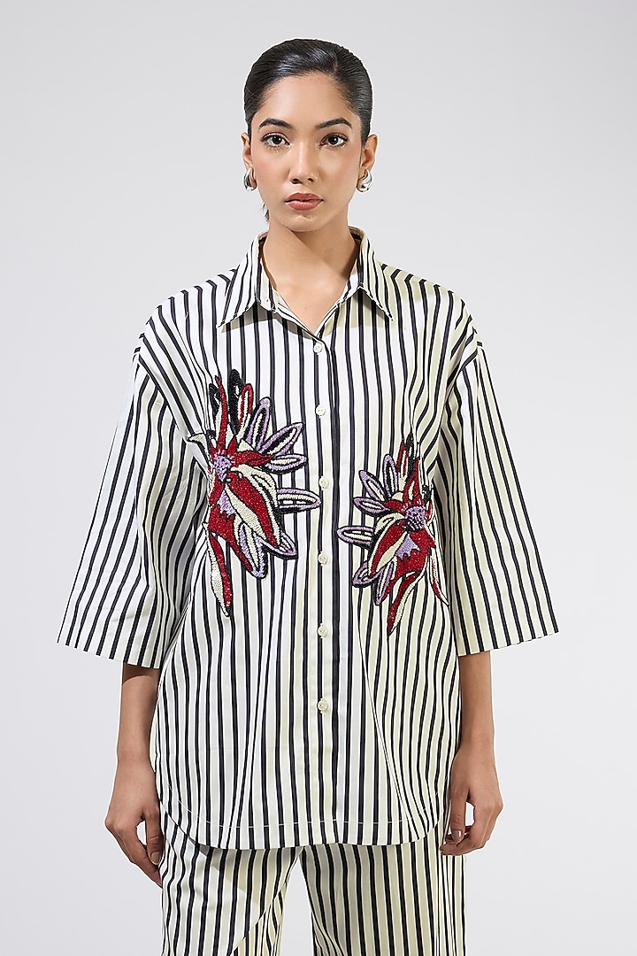 Multi-Colored Cotton Embellished Co-Ord Set by Kanika Goyal at Pernia's Pop Up Shop