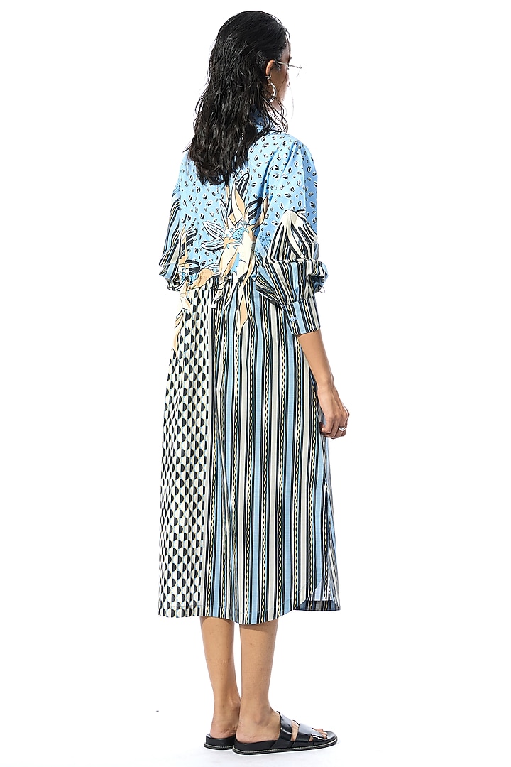 Multi-Colored Cotton Embellished Midi Vacation Dress by Kanika Goyal at Pernia's Pop Up Shop