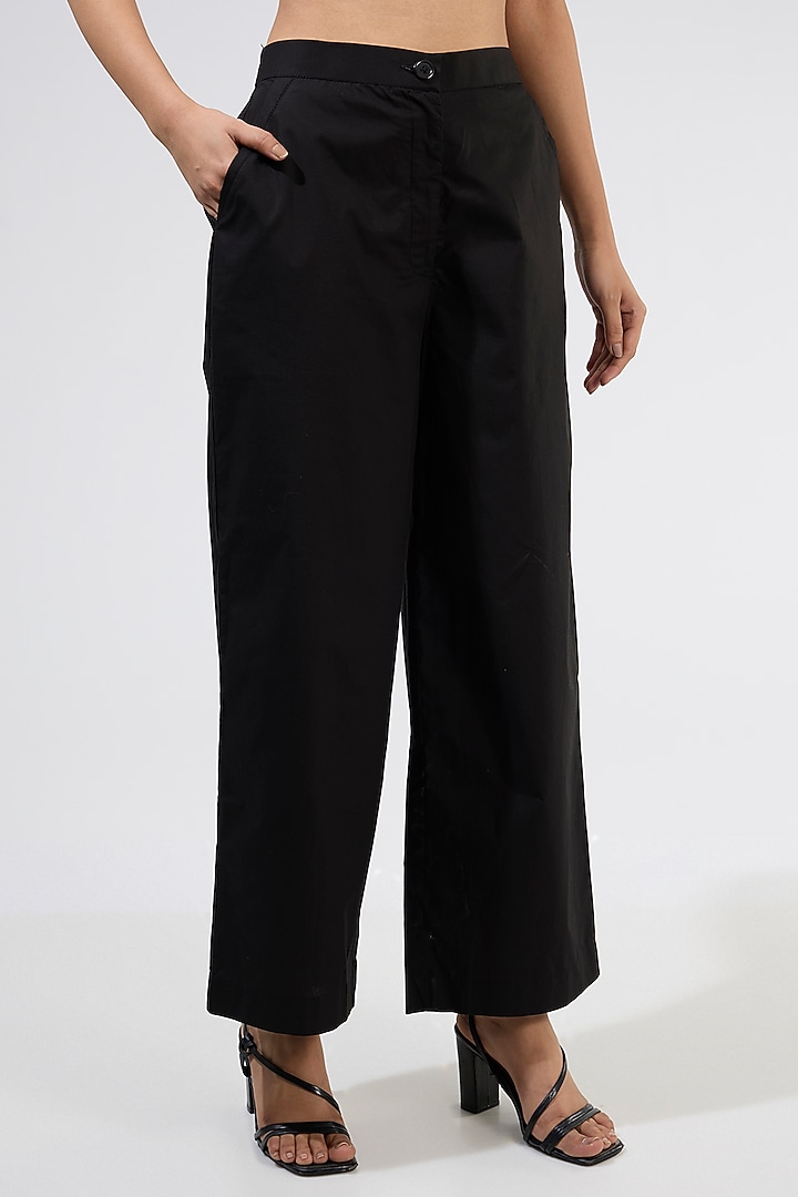 Black Cotton Embellished Co-Ord Set by Kanika Goyal at Pernia's Pop Up Shop