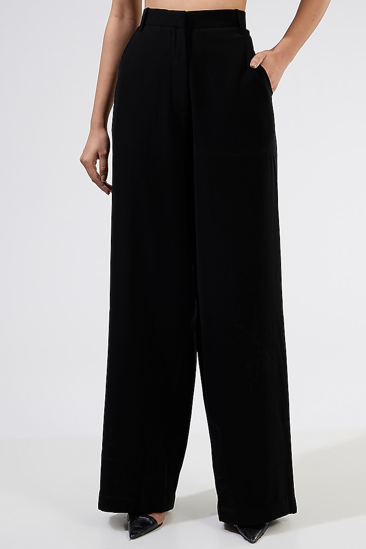 Black Organza Embellished Co-Ord Set by Kanika Goyal at Pernia's Pop Up Shop