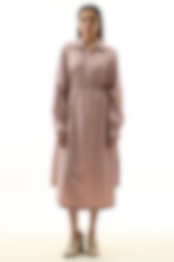 Pink Cotton Midi Vacation Dress by Kanika Goyal at Pernia's Pop Up Shop