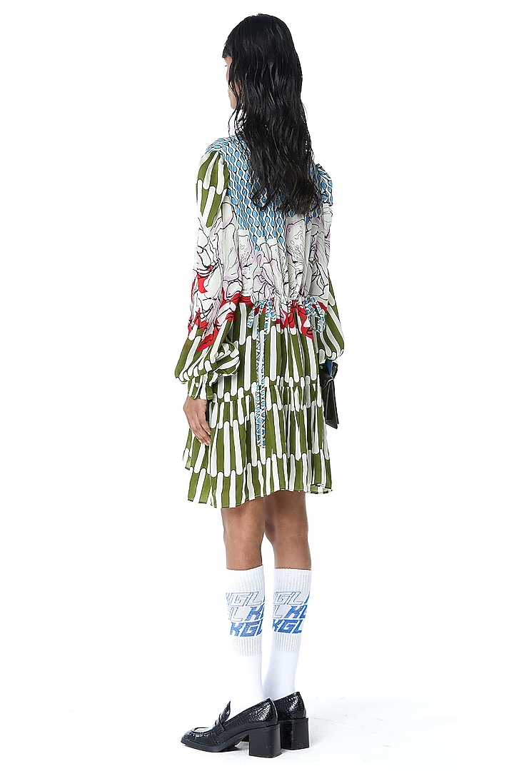 Multi-Colored Polyester Engineered Printed Mini Vacation Dress by Kanika Goyal at Pernia's Pop Up Shop