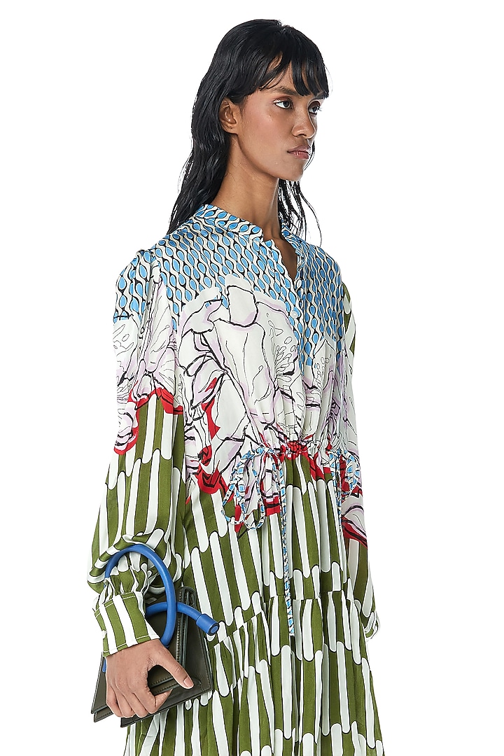 Multi-Colored Polyester Engineered Printed Mini Vacation Dress by Kanika Goyal at Pernia's Pop Up Shop