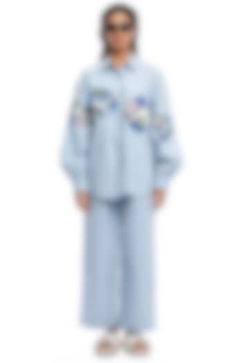 Blue Cotton Co-Ord Set by Kanika Goyal at Pernia's Pop Up Shop