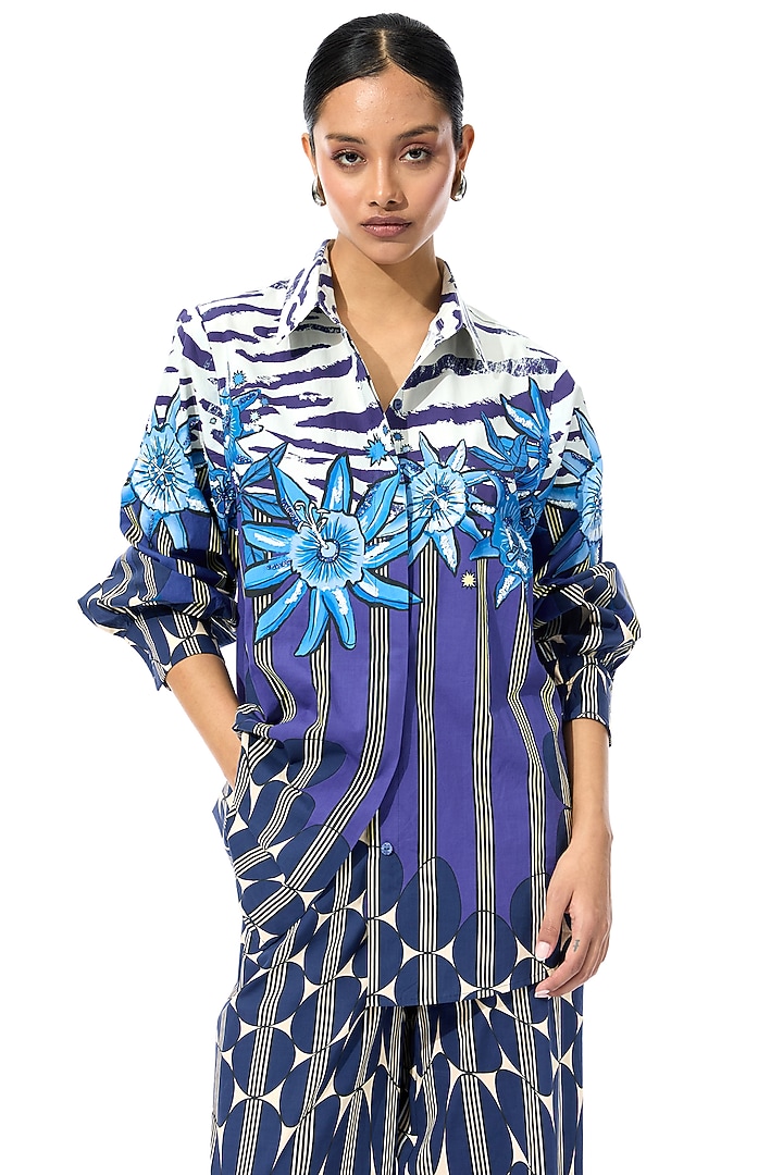 Multi-Colored Cotton Engineered Printed Pant Set by Kanika Goyal at Pernia's Pop Up Shop
