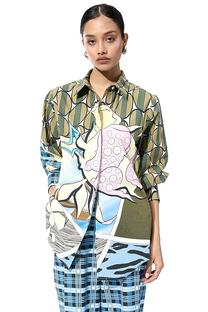 Multi-Colored Cotton Engineered Printed Co-Ord Set by Kanika Goyal at Pernia's Pop Up Shop