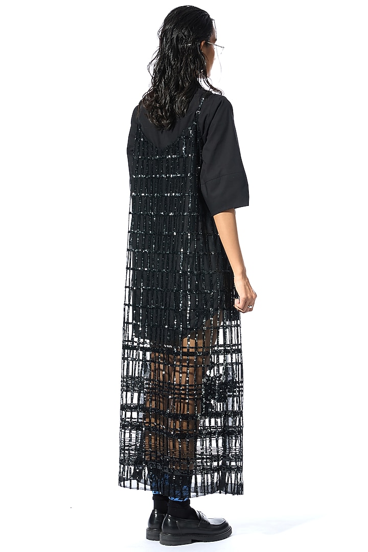 Black Cotton Vacation Shirt Dress by Kanika Goyal at Pernia's Pop Up Shop
