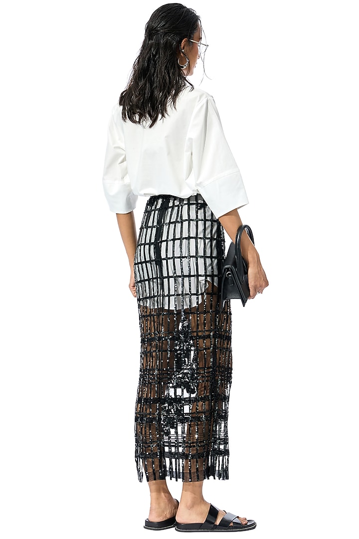 Off-White Cotton Mini Vacation Shirt Dress by Kanika Goyal at Pernia's Pop Up Shop