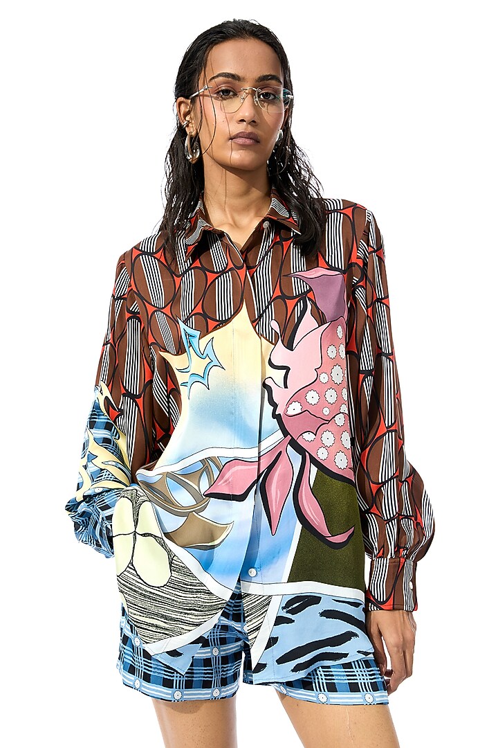 Multi-Colored Cotton Engineered Printed Co-Ord Set by Kanika Goyal at Pernia's Pop Up Shop