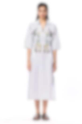 Multi-Colored Cotton Embellished Shirt Vacation Dress by Kanika Goyal at Pernia's Pop Up Shop