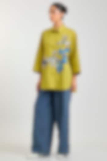 Yellow Cotton Shirt by Kanika Goyal at Pernia's Pop Up Shop