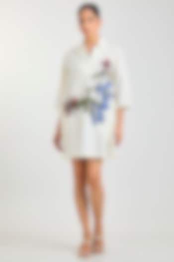 Off-White Cotton Vacation Dress by Kanika Goyal at Pernia's Pop Up Shop