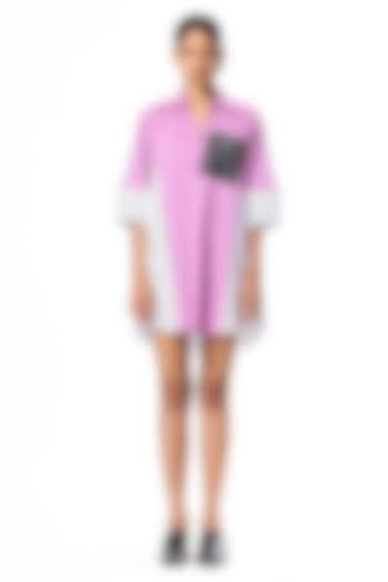 Pink Poplin & Cotton Shirt Vacation Dress by Kanika Goyal at Pernia's Pop Up Shop