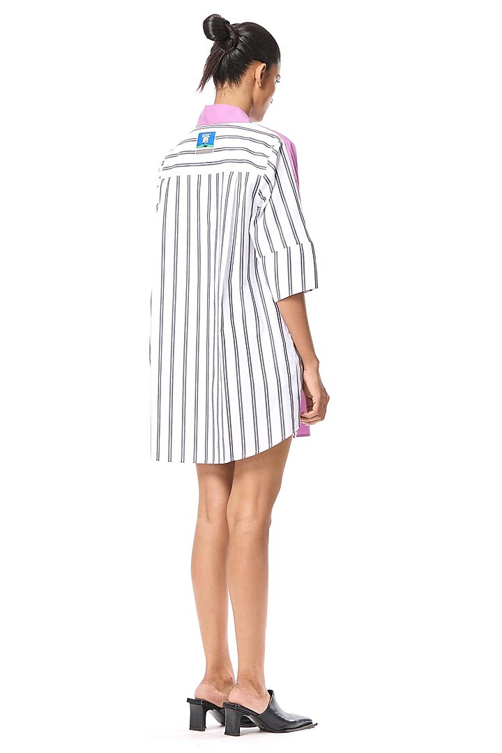 Pink Poplin & Cotton Shirt Vacation Dress by Kanika Goyal at Pernia's Pop Up Shop