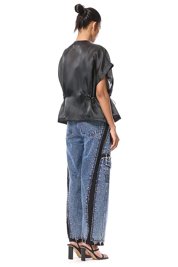 Black Polyester Hand Embellished Top by Kanika Goyal at Pernia's Pop Up Shop