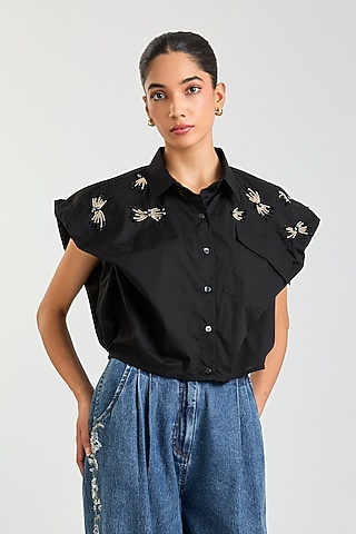 Black Cotton Top by Kanika Goyal