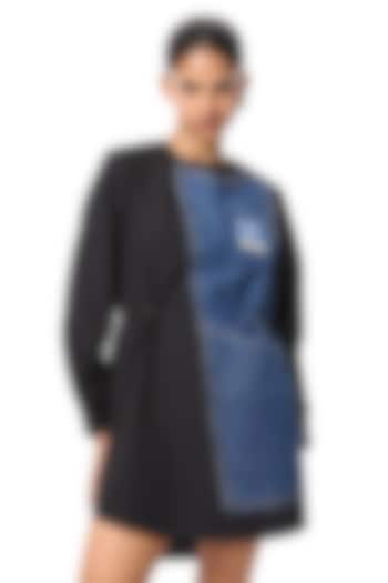 Black Cotton Vacation Shirt Dress by Kanika Goyal at Pernia's Pop Up Shop