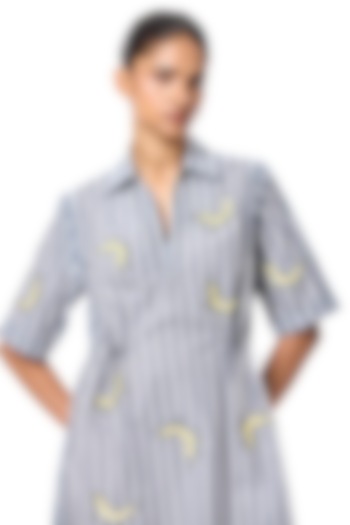 Multi-Colored Cotton Embellished Shirt Vacation Dress by Kanika Goyal at Pernia's Pop Up Shop