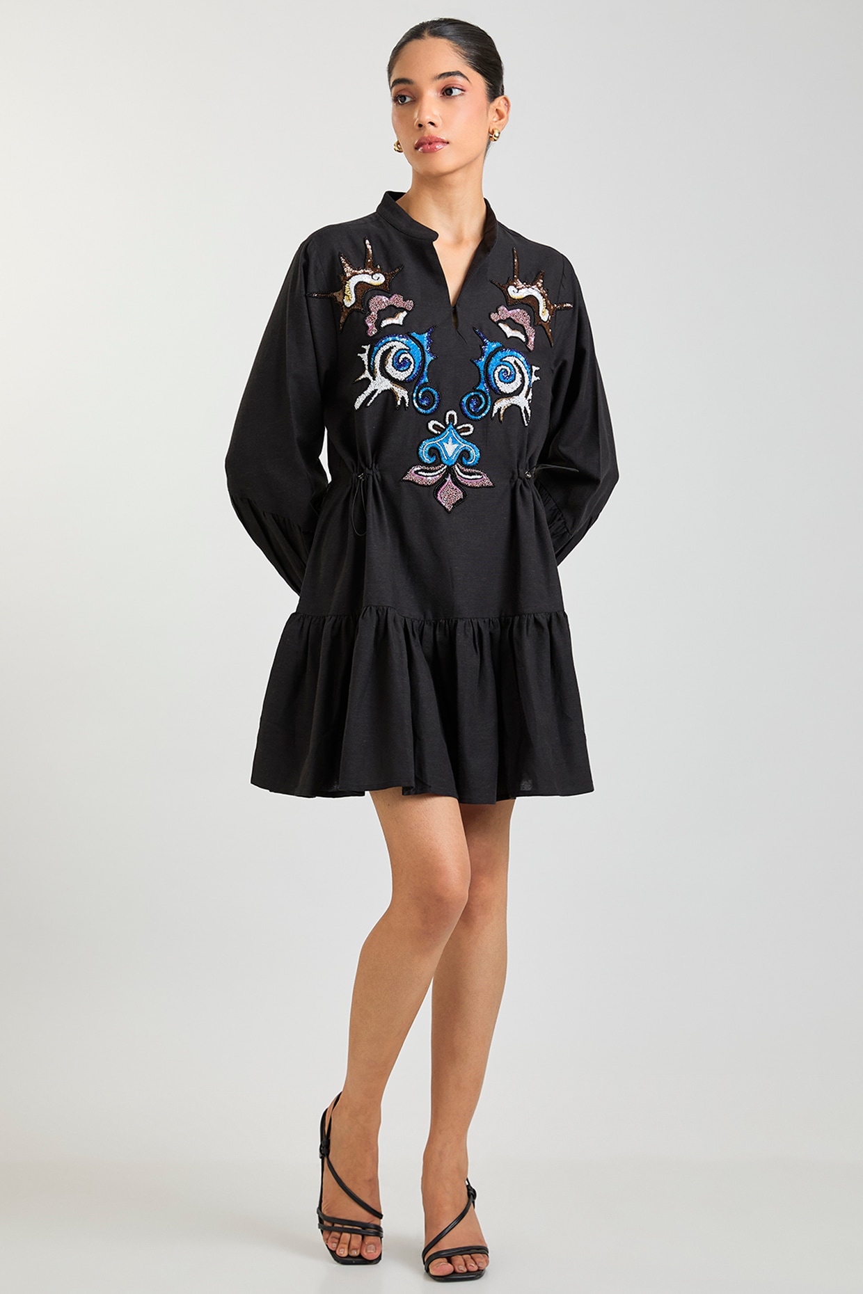 Kanika Goyal Black Linen Blend Dress