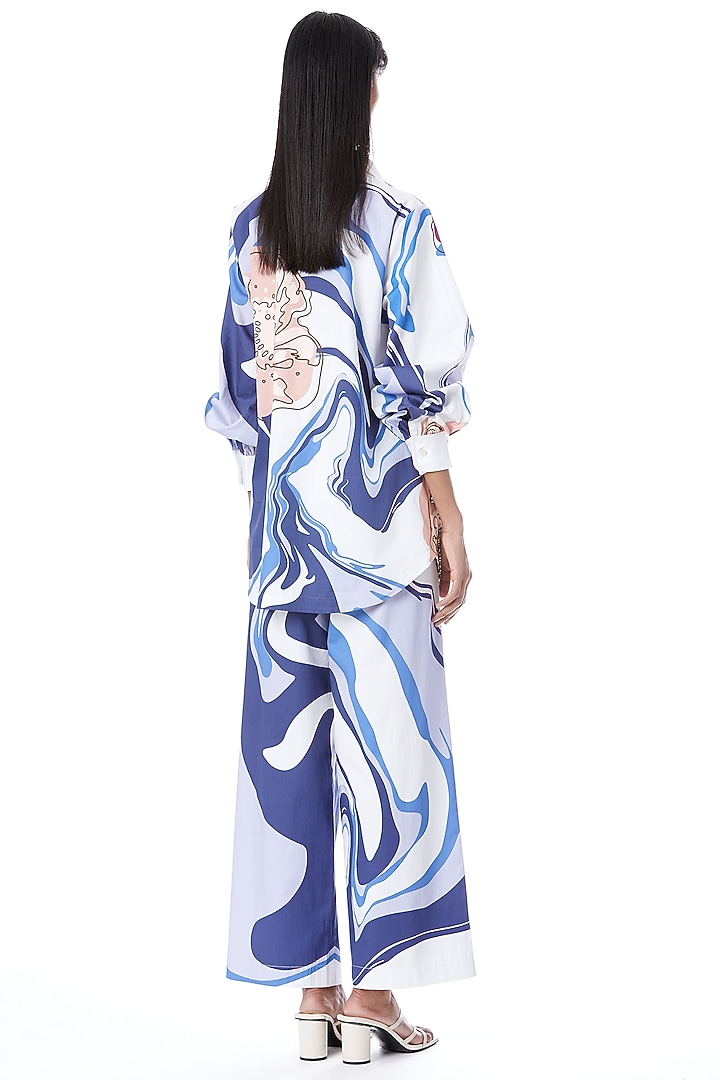White Cotton Printed Co-Ord Set by Kanika Goyal at Pernia's Pop Up Shop