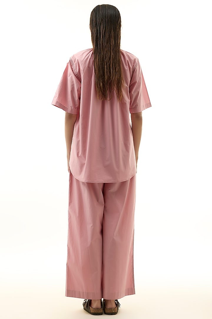Pink Cotton Embellished Co-ord Set by Kanika Goyal at Pernia's Pop Up Shop