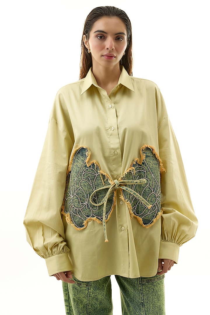 Yellow & Multi-Colored Cotton Embellished Co-ord Set by Kanika Goyal at Pernia's Pop Up Shop
