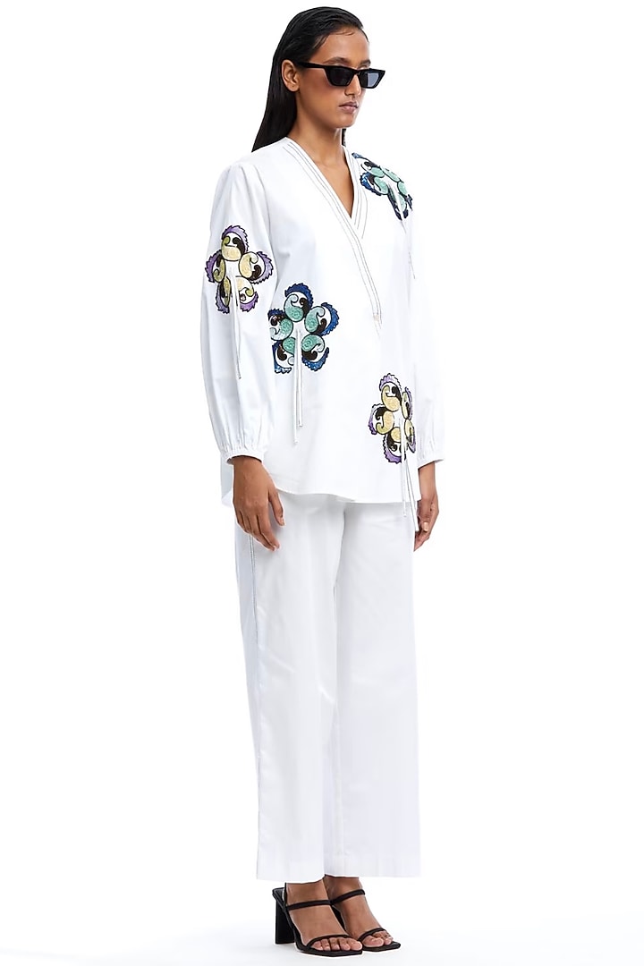 White Cotton Co-Ord Set by Kanika Goyal at Pernia's Pop Up Shop