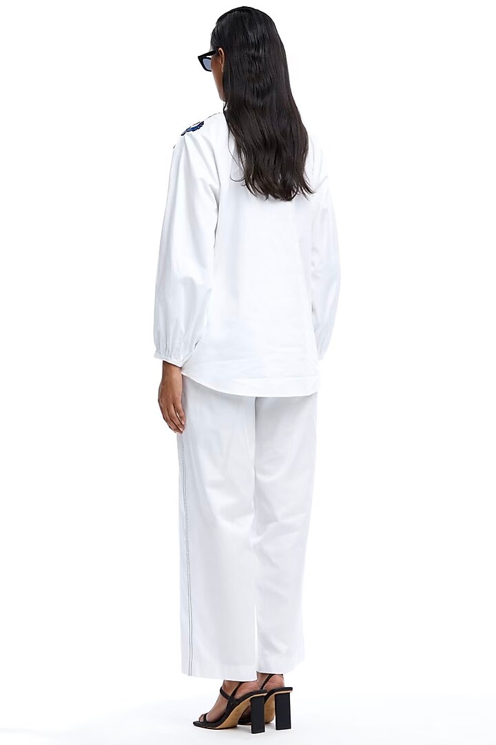 White Cotton Co-Ord Set by Kanika Goyal at Pernia's Pop Up Shop