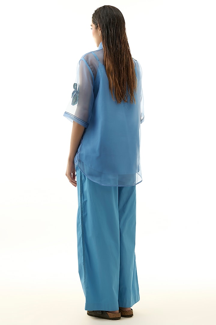 Blue Polyester Embellished Co-ord Set by Kanika Goyal at Pernia's Pop Up Shop
