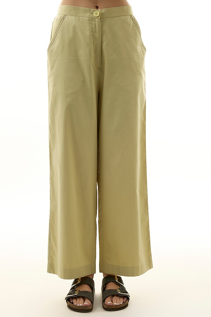 Yellow Cotton Embellished Co-ord Set by Kanika Goyal at Pernia's Pop Up Shop