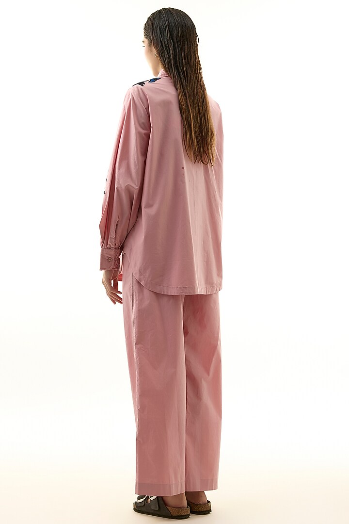 Pink Cotton Embellished Co-ord Set by Kanika Goyal at Pernia's Pop Up Shop