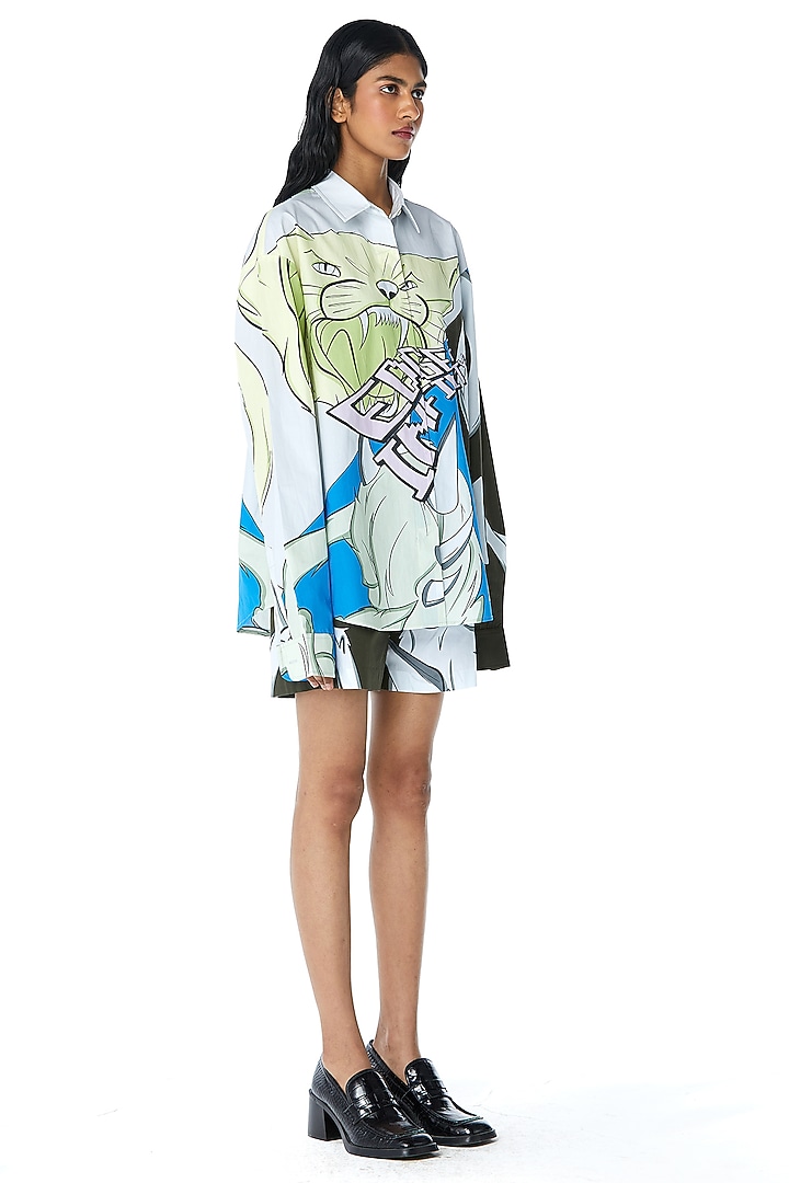 Multi-Colored Cotton Engineered Printed Co-Ord Set by Kanika Goyal at Pernia's Pop Up Shop