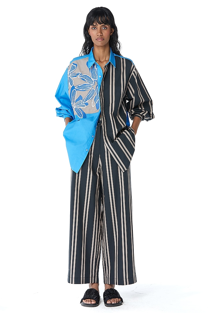 Multi-Colored Cotton Printed & Embellished Co-Ord Set by Kanika Goyal at Pernia's Pop Up Shop