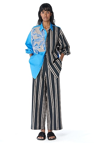 Multi-Colored Cotton Printed & Embellished Co-Ord Set by Kanika Goyal