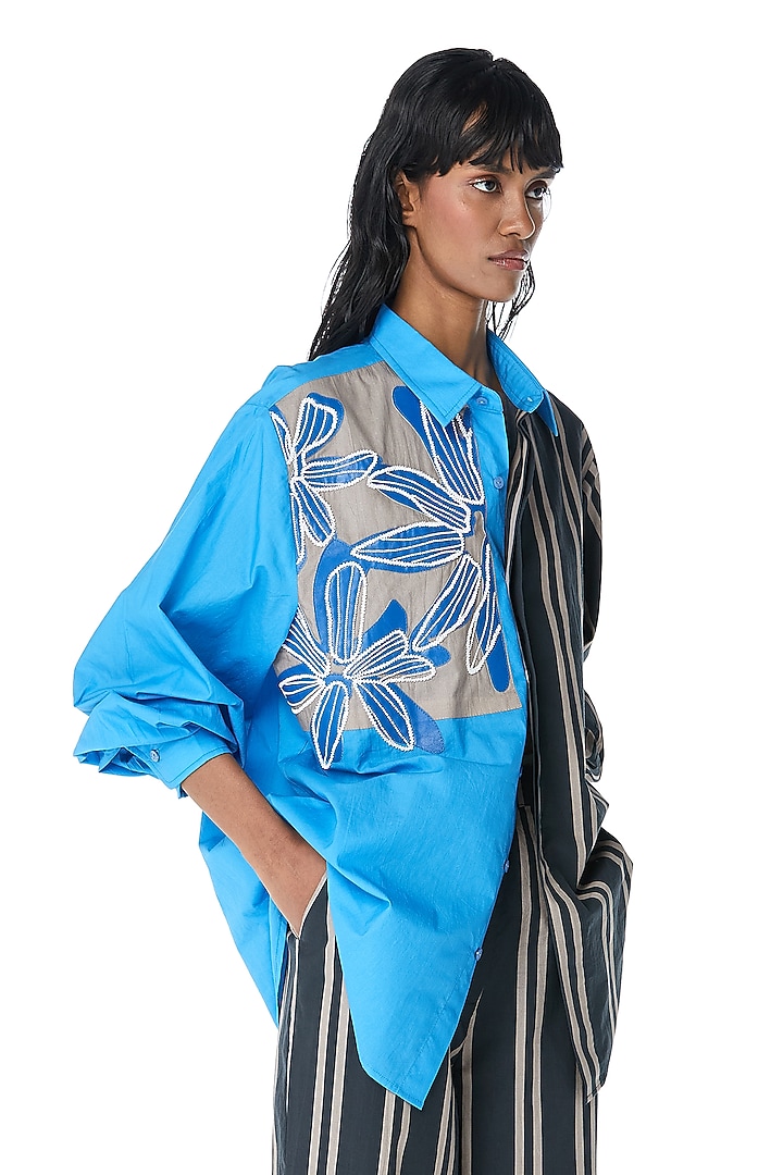 Multi-Colored Cotton Printed & Embellished Co-Ord Set by Kanika Goyal at Pernia's Pop Up Shop
