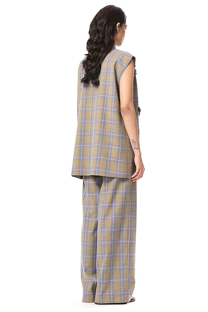 Grey Polyester Pants by Kanika Goyal at Pernia's Pop Up Shop