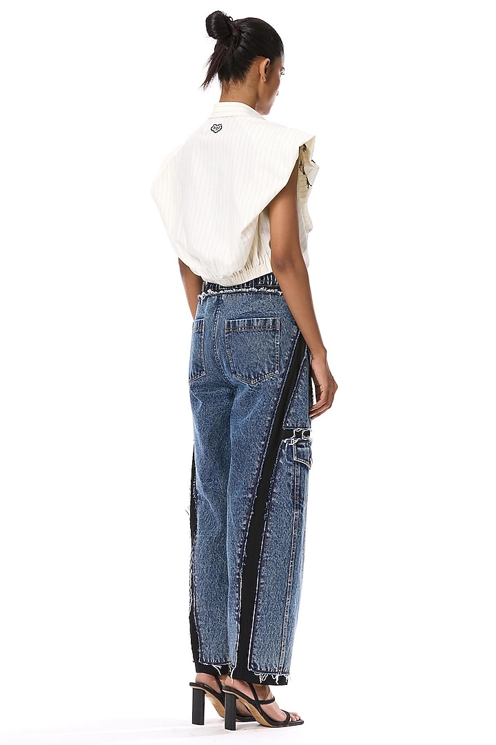 Ivory Polyester Hand Embellished Shirt by Kanika Goyal at Pernia's Pop Up Shop