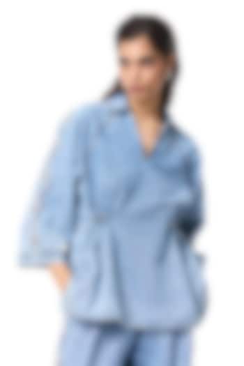 Denim Cotton Embellished Top by Kanika Goyal at Pernia's Pop Up Shop
