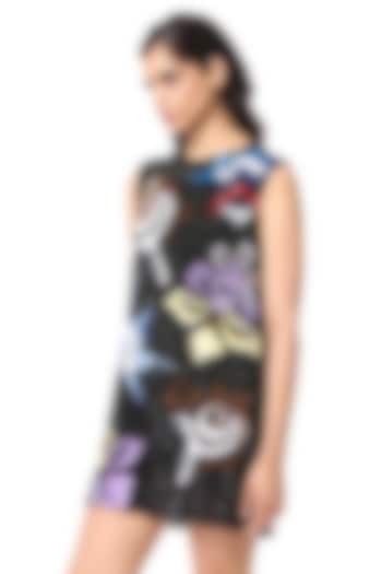 Multi-Colored Polyester Hand Embellished Party Wear Dress by Kanika Goyal at Pernia's Pop Up Shop