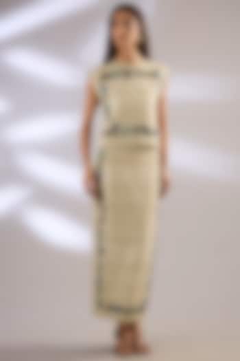 Multi-Colored Japanese Crepe Skirt Set by Kanika Goyal at Pernia's Pop Up Shop