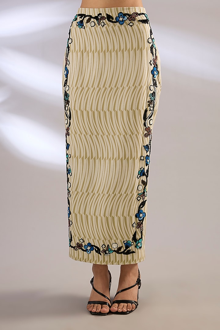 Multi-Colored Japanese Crepe Skirt Set by Kanika Goyal at Pernia's Pop Up Shop
