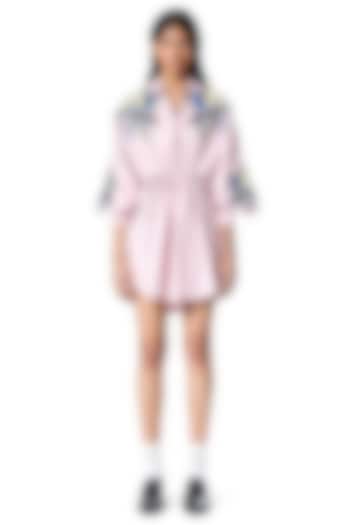 Pink Cotton Embellished Vacation Dress by Kanika Goyal at Pernia's Pop Up Shop