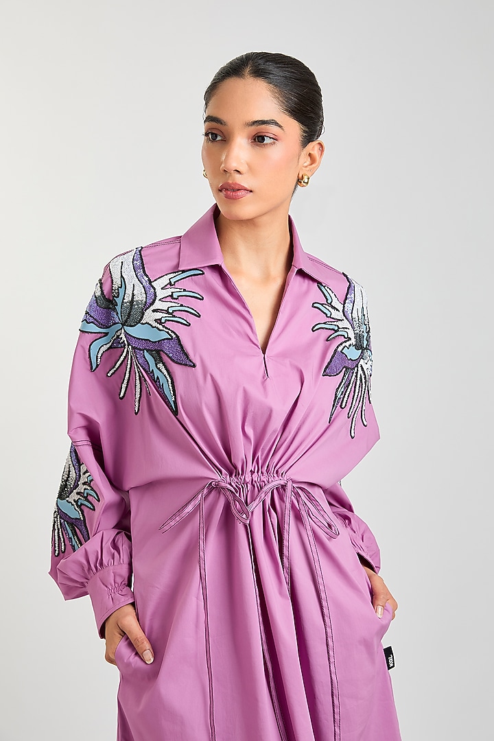 Pink Cotton Cocktail Dress by Kanika Goyal at Pernia's Pop Up Shop