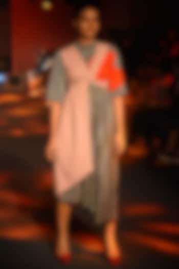 Multi Colored Draped Vacation Dress by Kanika Goyal at Pernia's Pop Up Shop