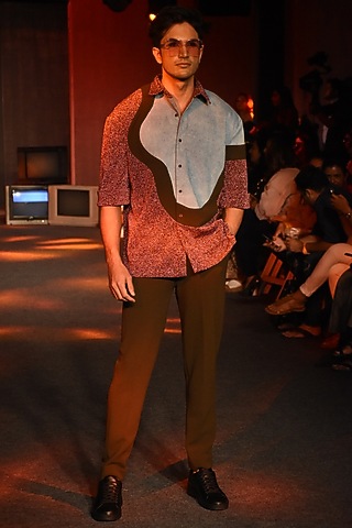 Olive Green Trouser Pants by Kanika Goyal Men