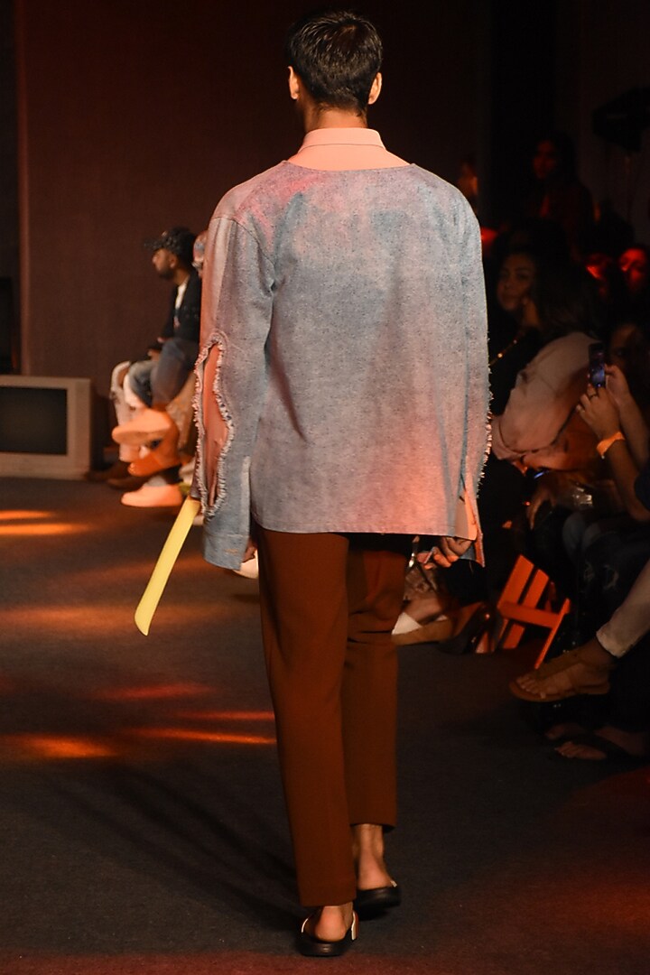 Brown Box Pleated Pants by Kanika Goyal Men at Pernia's Pop Up Shop