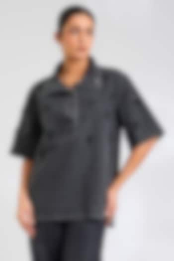 Grey Denim Top by Kanika Goyal at Pernia's Pop Up Shop